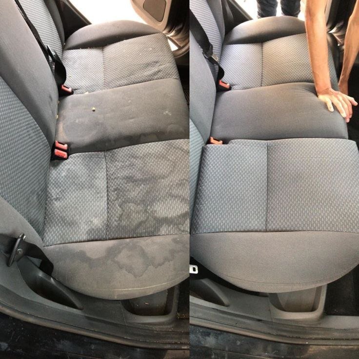 Limpieza de tapicería de coche antes y después a domicilio en Santiago de Compostela